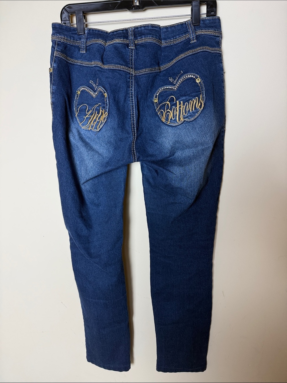 VTG Y2K Apple Bottoms Logo Straight Jeans bedazzled 11/12 apple pocket SEE DESC